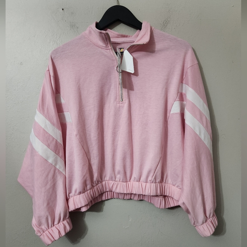 Teamspirit XL Pullover boyfriend sweater cropped fit oversized pink athletic